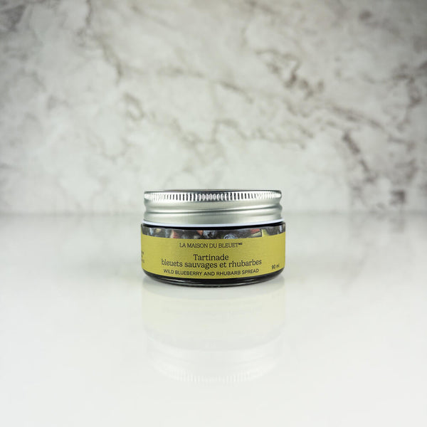 Confiture de bleuets et de rhubarbes 90ml - La Maison du Bleuet