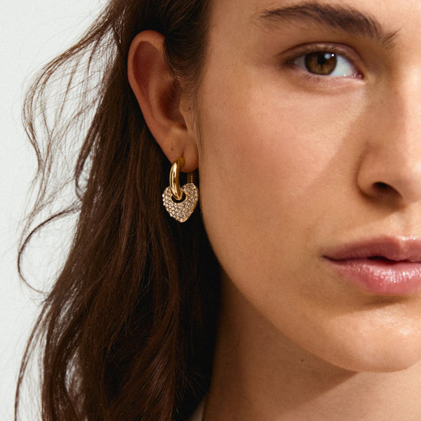 DUNE crystal earrings gold- plated