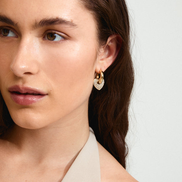 DUNE crystal earrings gold- plated