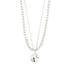 SPARKLE collier ensemble 2 en 1, plaqué argent