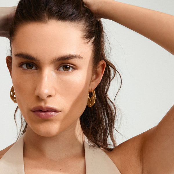 DAWNrecycled hoop earrings gold- plated