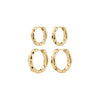 DARBY boucles d’oreilles, ensemble 2 en 1, plaqué or