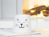Tasse à base large avec visage de chat