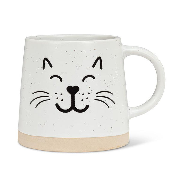 Tasse à base large avec visage de chat