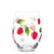 Verre sans pied fraises et fleurs
