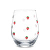 Verre à vin sans pied avec fraises
