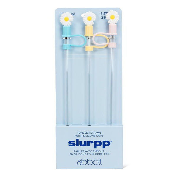 3 pailles jumbo avec embouts marguerite