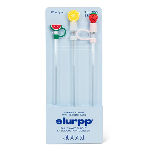 3 pailles jumbo avec embouts fruits