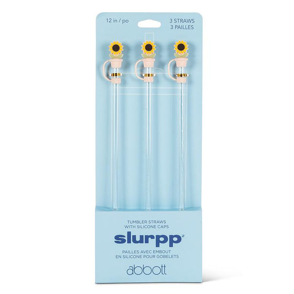 3 pailles jumbo avec embouts tournesol