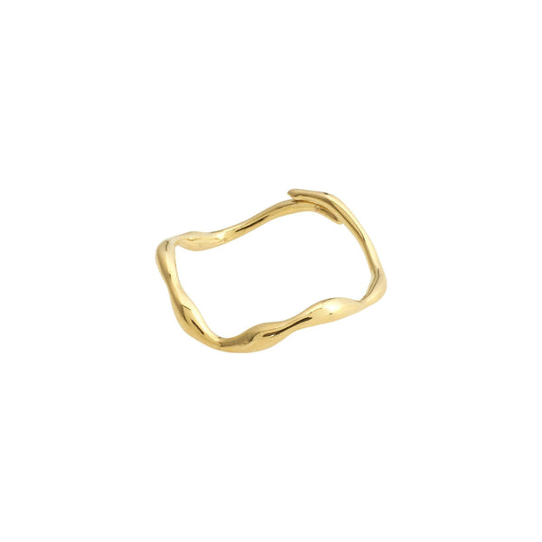 LULU recycled organic shaped stack ring gold- plated