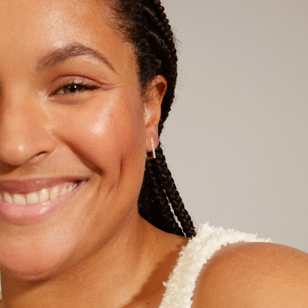 COBY crystal square hoop earrings