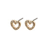EDIE recycled crystal heart earrings gold- plated