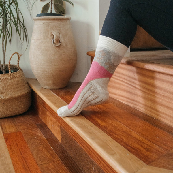 Chaussettes Mountain en mélange d’alpaga – Rose – Pokoloko