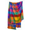 Couverture double à franges en mélange d’alpaga – Carreaux multicolores – Pokoloko