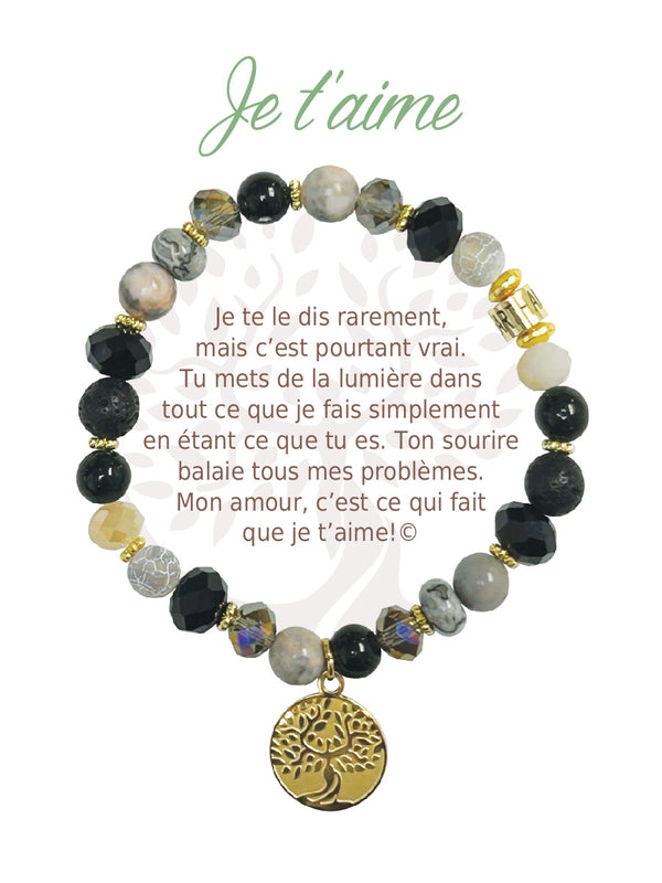 Bracelet Earth Angel Or Foncée : Je T'aime