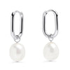 Boucles d'oreille Huggie Perle Opale argent