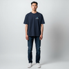 Tee-shirt bleu marine avec broderie