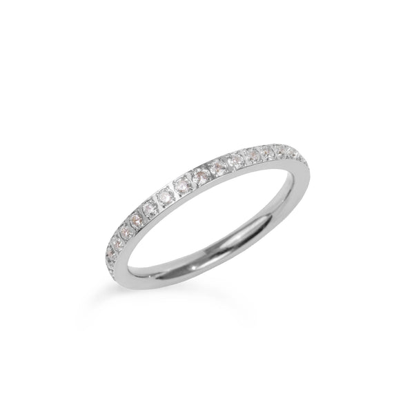 Bague éternité de Mia, fini argenté