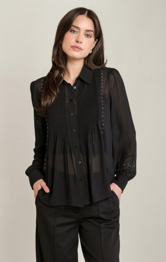 Blouse à clous Dex, coloris noir, vêtement porté