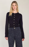 Cardigan à col rond Dex, coloris marine, vêtement porté