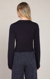 Cardigan à col rond Dex, coloris marine, vue de dos