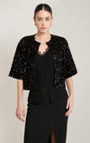 Cardigan à sequins Dex, coloris noir, vêtement porté en tenue