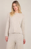 Chandail en tricot torsadé Dex, coloris beige, vêtement porté