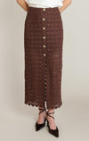 Jupe au crochet Dex, coloris chocolat, vêtement porté