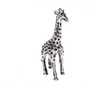 Girafe miniature Ganz argentée, au long cou et au pelage tacheté de noir