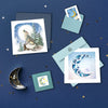 Carte de vœux loup hurlant en papier roulé