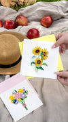 Carte de vœux tournesols sauvages en papier roulé