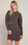 Robe en tricot torsadé Dex, coloris châtaignier, vêtement porté