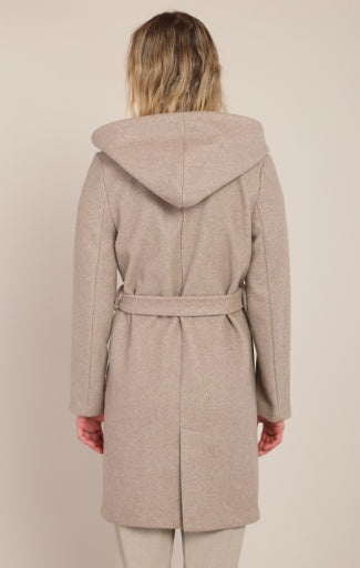 BELTED HOODED COAT
