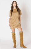 straight suede dress