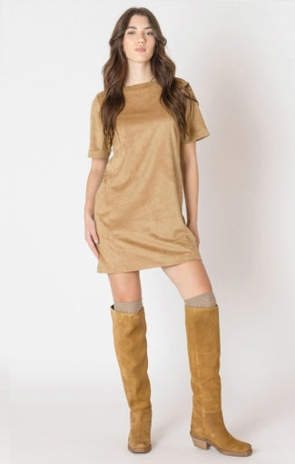 straight suede dress