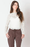 lace top with exposed seams