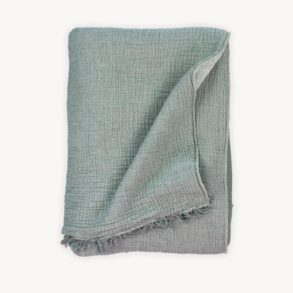 Fleece Lined Throw - Crinkle - Charcoal/Grey