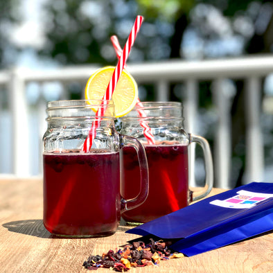 Tisane fruitée glacée aux bleuets