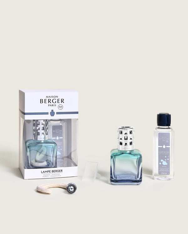 Coffret lampe Berger Glaçon turquoise-bleu – Air Pur – Maison Berger