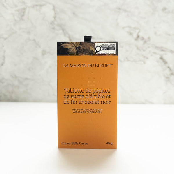 Tablette de chocolat noir a l'érable