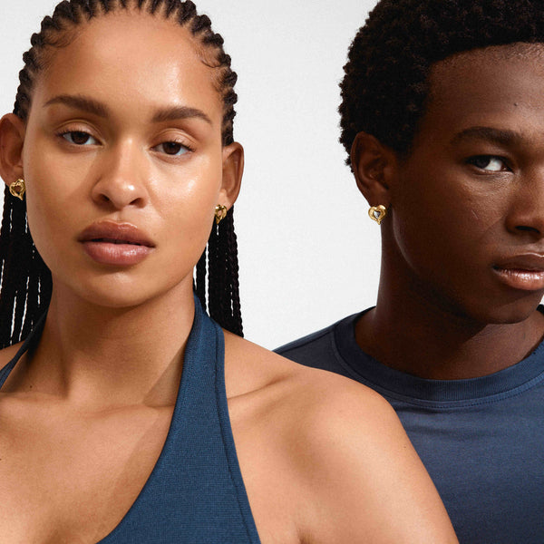 TIDE heart earrings gold- plated