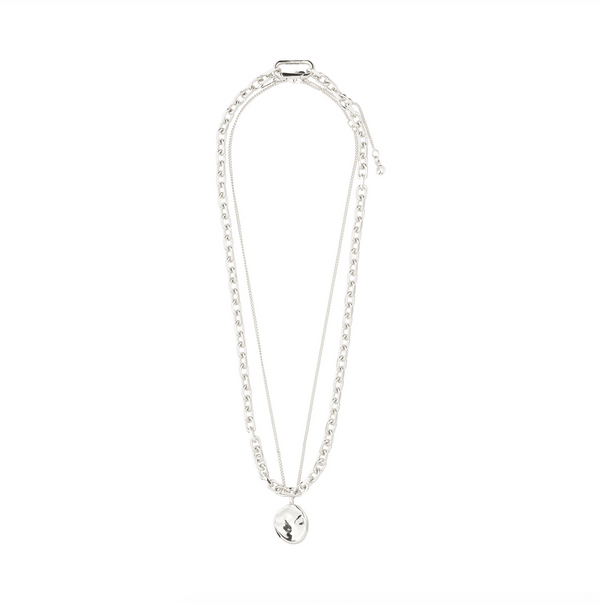 SPARKLE collier ensemble 2 en 1, plaqué argent