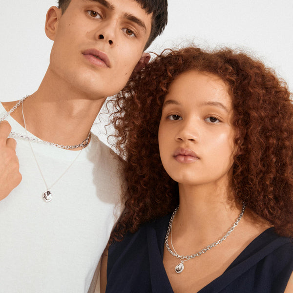 SPARKLE collier ensemble 2 en 1, plaqué argent
