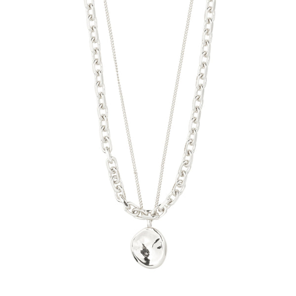 SPARKLE collier ensemble 2 en 1, plaqué argent