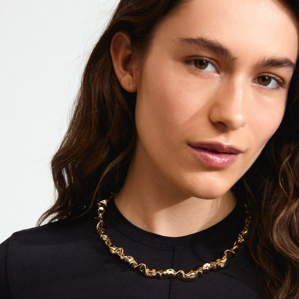 SUNSETrecycled necklace gold- plated