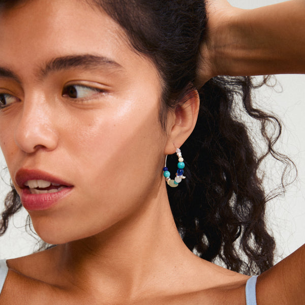 DREAM hoops blue/silver- plated