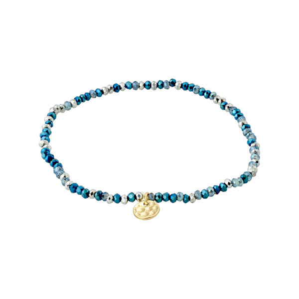 INDIE bracelet blue, gold- plated