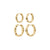 DARBY boucles d’oreilles, ensemble 2 en 1, plaqué or