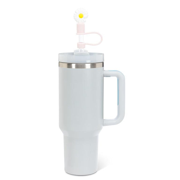 3 pailles jumbo avec embouts marguerite