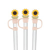 3 pailles jumbo avec embouts tournesol